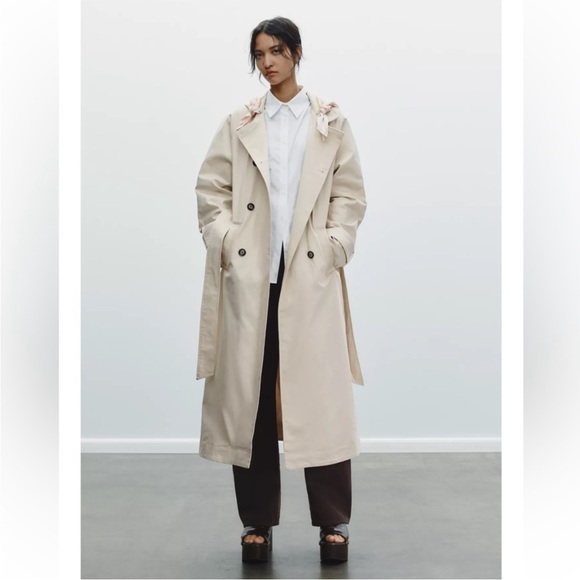 Zara Jackets & Blazers - Zara Beige Trench Coat with scarf